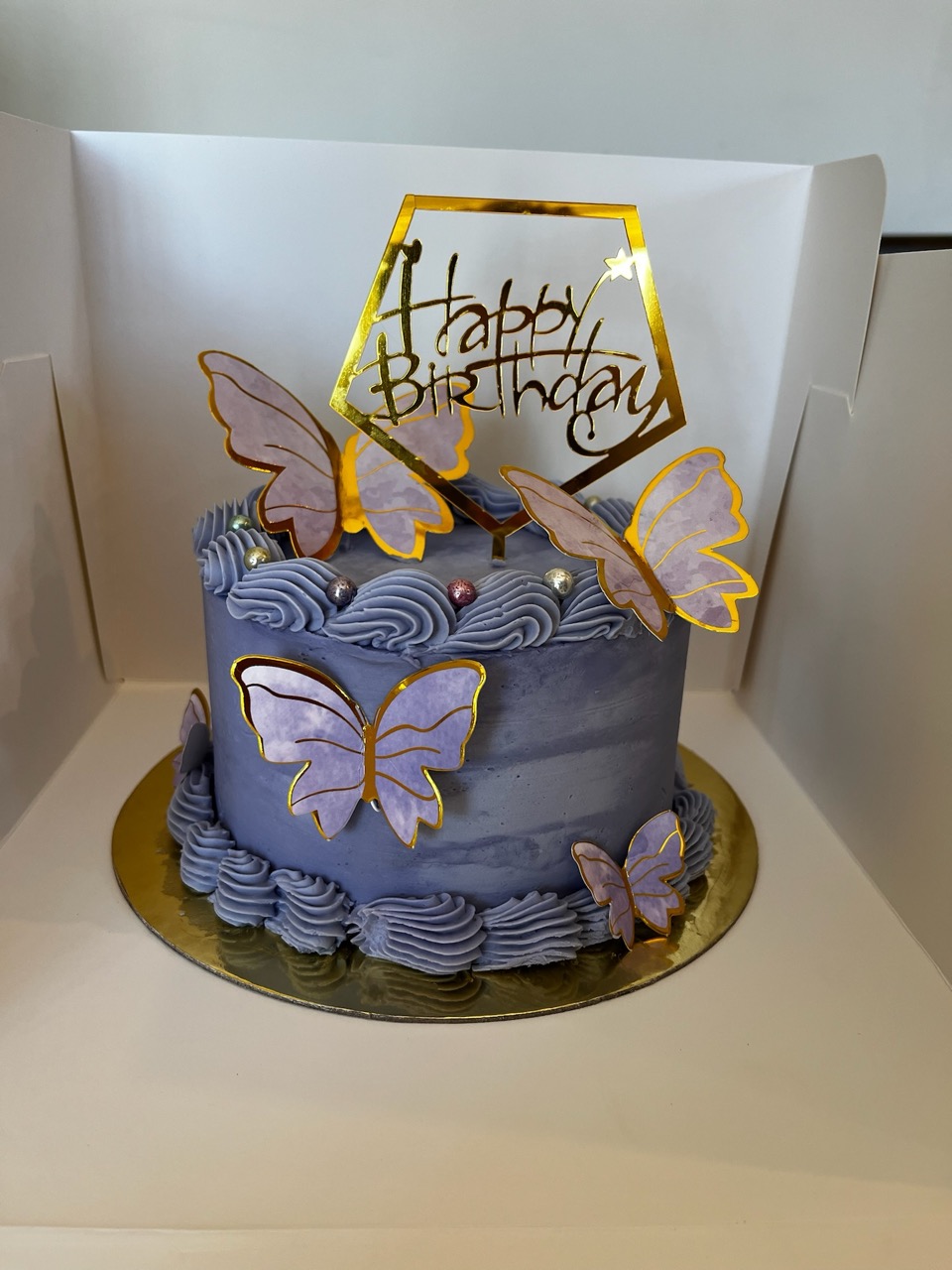 Little Girls Purple Butterfly Cake