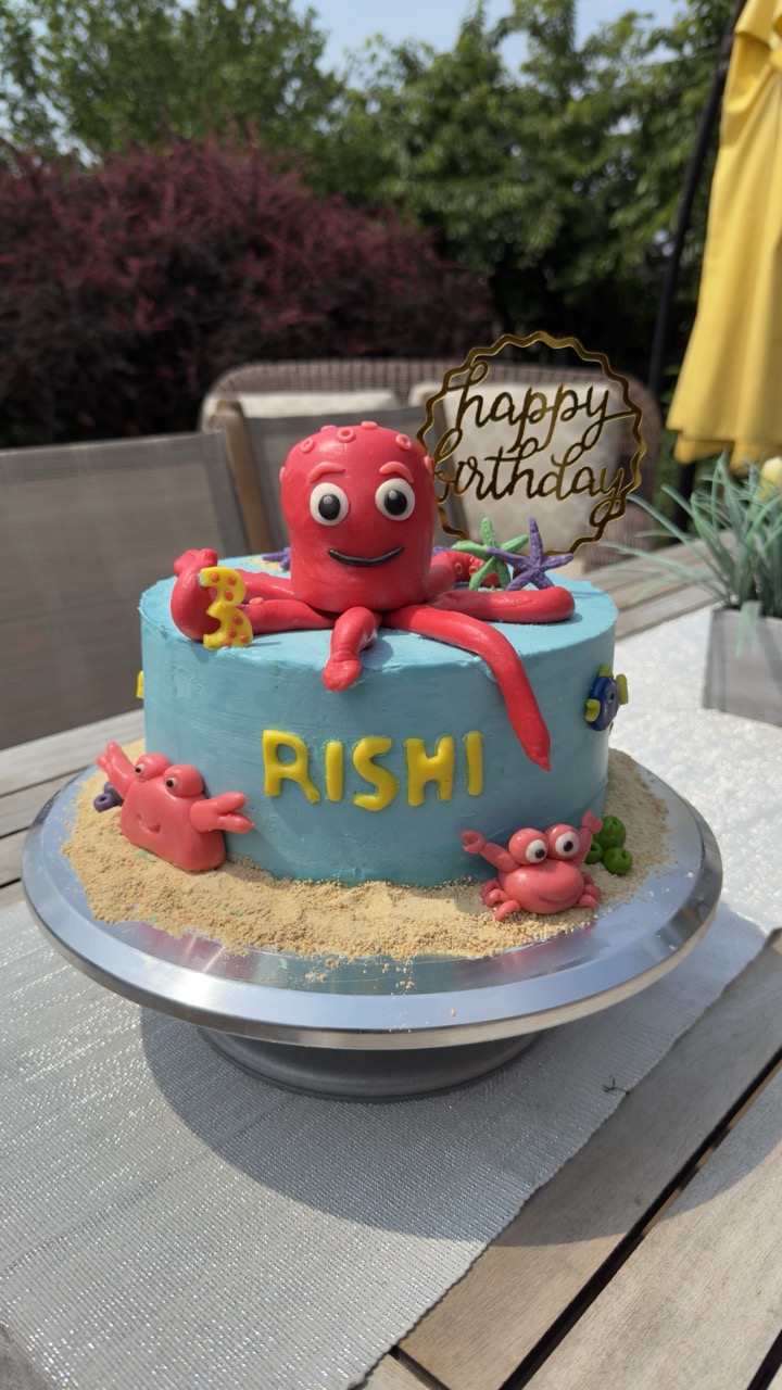 Kids Octopus Ocean Themed Cake