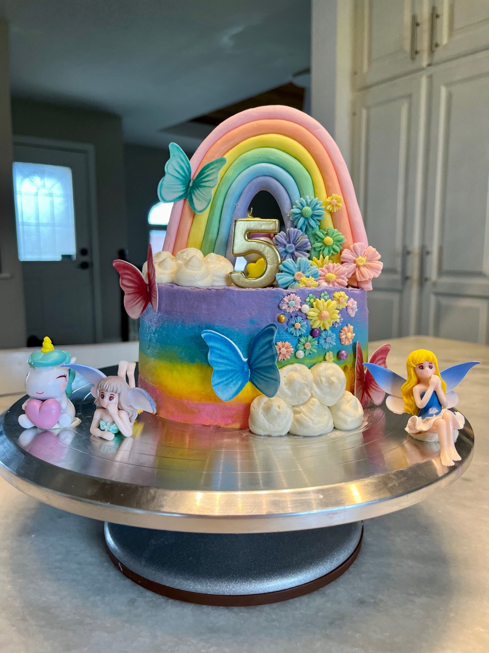 Rainbow Unicorn Themed Cake